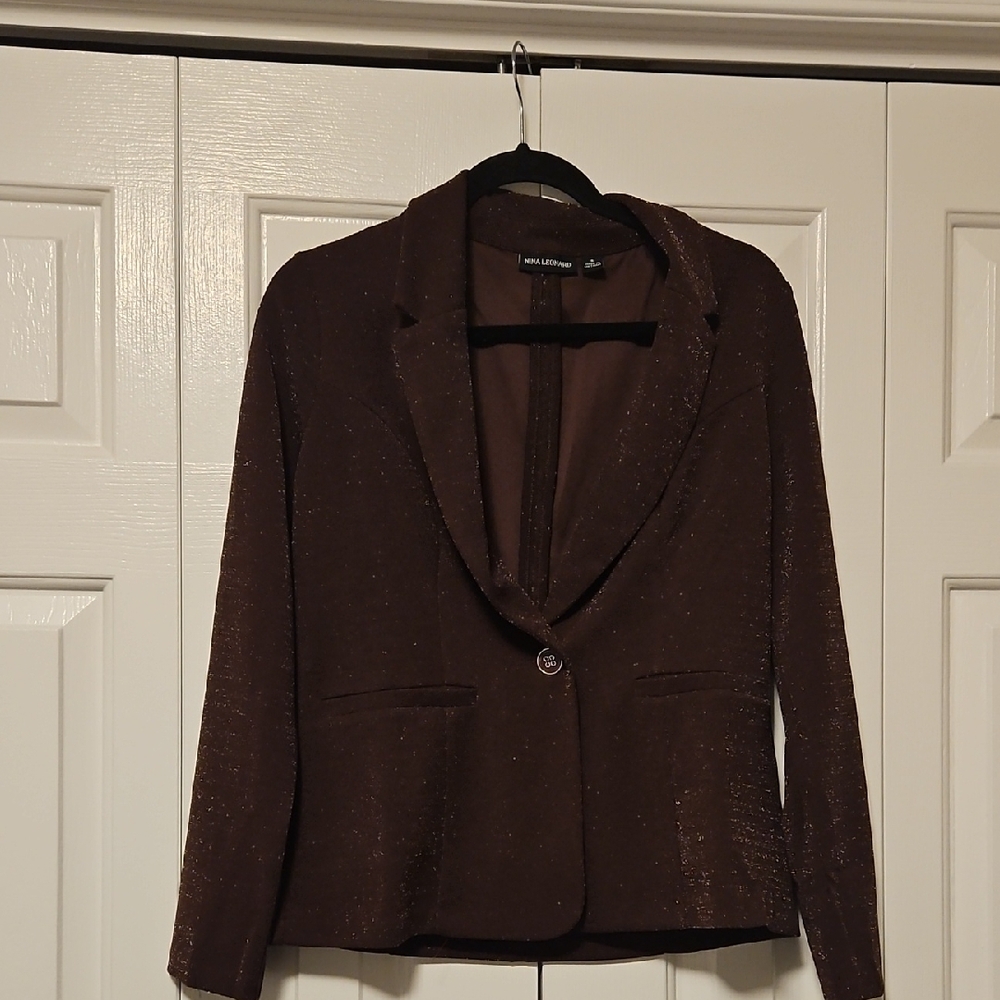 💖$5 Add To Bundle Chic Brown Blazer with Sparkle💖